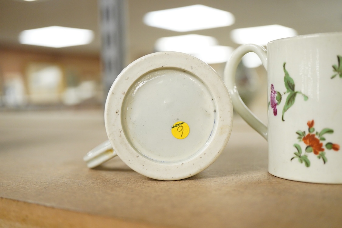 Three Worcester polychrome coffee cans, c.1760-1770 - 6cm high
